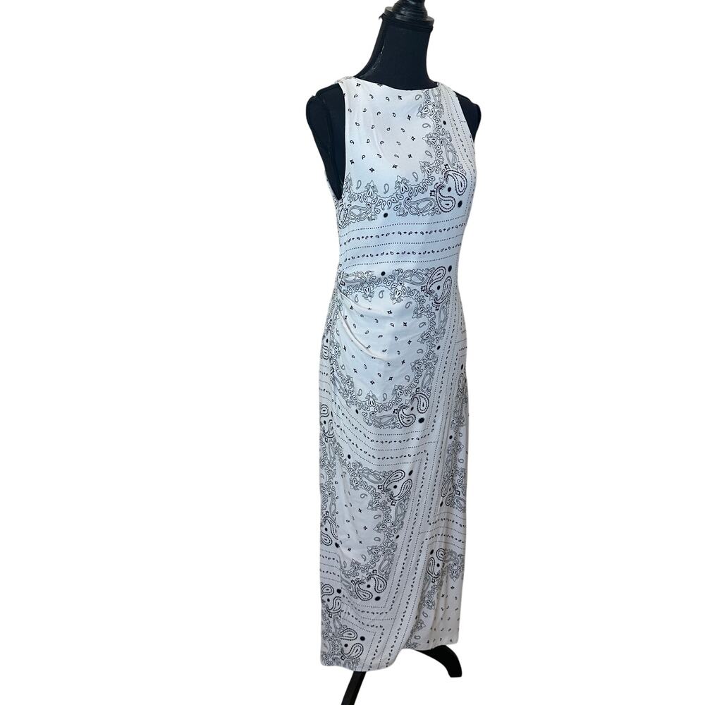 Third Form White Bandana Maxi Dress SIZE 8 Ruched Sheath Gown Designer $300 - Picture 12 of 16